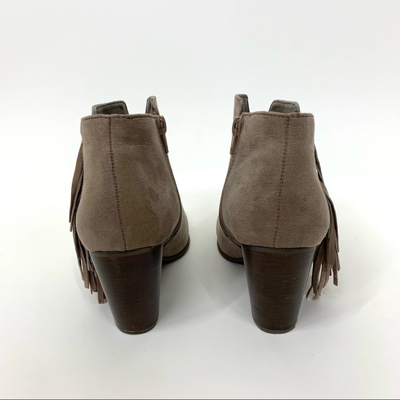 Carlos Santana Tempe Leather Western Stacked Heel Ankle Boots Fringe Detail - Picture 5 of 16